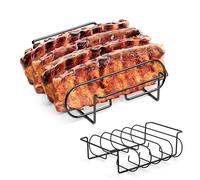 LURNODY Supporto per Costolette Barbecue, Supporto Bistecche e Costine, Porta Costolette BBQ, per Arrosto Bistecca, per 4 Costolette di Ricambio Croccanti dalla Griglia e dal Forno