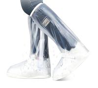 LURNODY Un Paio di Copriscarpe Impermeabili Moto Protezione A Doppio Strato XL 43-45, Stivaletti Pioggia Ispessiti, Shoe Covers Con Chiusure Che Non Cadono Facilmente (Bianco)