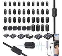 lurora2021 40 Pezzi Clip-On Ferrite Anello Nucleo Clip Cavo Soppressore Rumore EMI RFI Ferrite Antidisturbo Clip Nero Ferrite Anello Nucleo Set per Usb Audio Video Rete Radio Cavo(3.5/5/7/8/9/13mm)