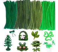 lurora2021 400 Pezzi Scovolini per Lavoretti Set Scovolini Pipa Verde Muschio Ciniglia Bastoncini In Filo di Ciniglia Pipa Cleaner 30cm X 6mm Scovolini Colorati per Fai-Da-Te, Fiori, decorazioni