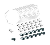 Lurrose 1 Set Accessori per finestre e sala fiori serra clip per vetri per Verde piccole fibbie per clip di tipo W in acciaio inossidabile plastica Silver