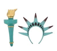 Lurrose 1 Set composto da fascia per capelli con corona e torcia della Statua della Libertà, accessorio per costume, kit cosplay di Lady Liberty per il Giorno dell'Indipendenza del 4 luglio e per