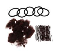 Lurrose 1 Set di accessori per acconciature: 10 retine per capelli invisibili, 50 forcine a U e 5 elastici per capelli per donne, ragazze, per creare chignon da ballerina e per la danza.