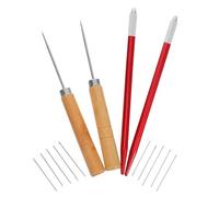 Lurrose 1 Set di Strumenti per Il re-radicamento delle Bambole: Aghi per Il re-radicamento da 0,6 mm/0,8 mm con punteruolo in Legno - Accessori Fai da Te per la creazione e Il restauro di di Bambole