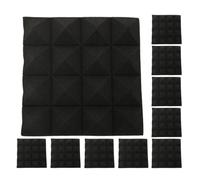 Lurrose 10 Pannelli Insonorizzanti Autoadesivi in Schiuma Pu Nero 5cm Spessore Forma a Piramide per Riduzione del Rumore Acustico in Studio Professionale