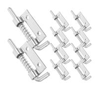 Lurrose 10 Pezzi Chiavistelli a Molla in Ferro Zincato Bloccaggio Rapido, Bulloni a Molla per Porte, Cancelli e Rimorchi, Serrature a Scatto per Armadietti e Porte Industriali, Uso