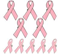 Lurrose 10 Pezzi Spilla Nastro Rosa in Lega per Sensibilizzazione Cancro al Seno Accessorio Elegante e Significativo per Varie Occasioni Donna