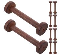 Lurrose 10 Pezzi Vuote in Legno Massello per Cucito e Ricamo Organizer Naturale per Fili Ottimizzazione Spazio e Anti-ingrottolamento Compatibili con Fili Standard per attività