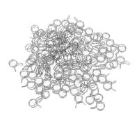 Lurrose 100 Pezzi Morsetti Tubo in Acciaio Inossidabile Doppio Anello Clip Molla Antigoccia per Irrigazione Giardino Professionale e Domestico