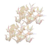 Lurrose 100 Pezzi Origami Paper Cranes Handmade Pearlescent for Wedding Party Outdoor Decoration Durable Weather Resistant Premade
