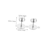 Lurrose 100 Set Base per Orecchini Acciaio Inossidabile con Perno e Fermagli Sicuri Supporti Rotondi Piatto per Creazioni Gioielli Diy Design Confortevole e Allergico