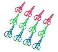 Lurrose 12 Pezzi Forbici di Sicurezza per Impugnatura in Plastica e Lame in Acciaio Inossidabile, Punte Arrotondate, per Scrapbook e Attività Creative a Scuola Colore Colore Casuale