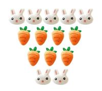 Lurrose 12 Pezzi Spille di Peluche a Forma di Coniglio e Carota per Decorazioni di Pasqua, Accessorio Sicuro e Multiuso per Cappelli e Sciarpe Design Cartoon Semplice