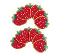 Lurrose 12 pezzi Toppe Termoadesive Fragola Ricamate Patch Frutta Cucire e Stirare per e Accessori Decorazione Resistente e Lavabile per Jeans Giacche Cappelli e Zaini