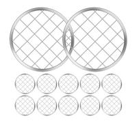 Lurrose 15 Pezzi Inserti in Metallo per Coperchi Mason a Rete Quadrata 86mm, Supporti a Rana per Composizioni Floreali in Barattoli a Bocca Larga, Accessori Riutilizzabili per Decorazione