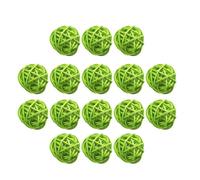 Lurrose 15 Pezzi Sfere Decorative di Vimini Verdi Chiare 5cm Palla di Rattan Appendibile Resistente per Decorazioni Creative Casa Ristorante