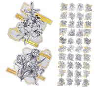 Lurrose 2 Adesivo per Taccuino a Fiori Album Freddo Pianta Etichetta Riutilizzabile Mini Credito Robaccia Bottiglie Kit Ciondoli per L'artigianato Adesivi Scrapbooking Cartina Tornasole