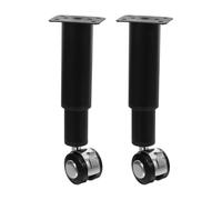 Lurrose 2 gambe da scrivania regolabili in metallo con ruote da 4,7" a 7,1" - Accessori per mobili - Piedini di supporto girevoli per tavolo da pranzo, ruote per casa, ufficio, divano,