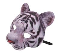 Lurrose 2 maschere di Halloween a forma di animale: maschera da tigre a metà viso per feste in maschera, carnevale, festival - comodo accessorio fotografico per travestimenti