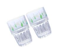 Lurrose 2 pezzi Bicchieri Trasparenti con Fiore Campanula Tazza da Bere per Caffè Tè e Succhi Design Moderno e Rifiniture Accurate per Casa e Bar