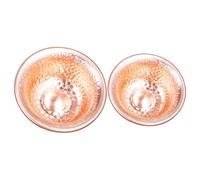 Lurrose 2 Pezzi Ciotola in Rame Artigianale per Offerte Rituali, Resistente alla Corrosione, Stile Vintage Artistico, per Decorazioni Altar Buddiste e Cerimonie Religiose