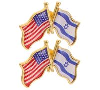 Lurrose 2 Pezzi da di Bandiera Usa e Israele in Lega di Zinco e Accessorio da Indossare per Occasioni Casual o Abiti Formali