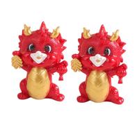 Lurrose 2 Pezzi Di Ornamenti Di Drago In Resina Statuette Orientali Decorazioni In Miniatura Figure Di Drago Draghi Dello Zodiaco Decorazioni Per L'Anno Lunare