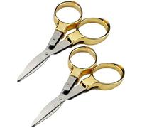 Lurrose 2 Pezzi Mini Scissors Forbici Pieghevoli in Acciaio Inossidabile e Lega di Zinco, Oro, Multiuso, Portatili, per Progetti di Arti e Mestieri e Attività in Classe