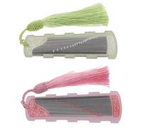 Lurrose 2 Pezzi Piastra Portaunghie Pratica in Acrilico Verde, Compatta e Portatile, per Guzheng e Pipa, Tavola Avvolgi-unghie Decorativa