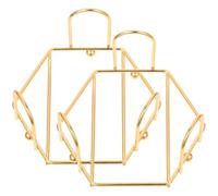 Lurrose 2 Pezzi Porta Sottobicchieri in Ferro Dorato Supporto Organizzatore per Tovagliette da Tavolo Portasottobicchieri Salvaspazio per Cucina e Sala da Pranzo Design Semplice e