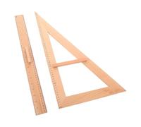 Lurrose 2 Pezzi Righello Scolastico in Legno 50cm Doppia Scala, Marcature Nitide e Leggibili, Portatile, per Scuola e Pratiche All'aperto