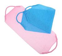Lurrose 2 Pezzi Scrubber Esfoliante per Corpo in Nylon Spesso, Asciugamano Esfoliante per Schiena e Bagno, Doppio Colore Rosa e Celeste, Adatto per Uomo e Donna per Doccia e Pelle Liscia