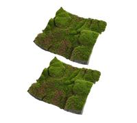 Lurrose 2 Pezzi Simulazione Muschio Prato Artificiale Sintetico Decorazione Giardino Tappeto per Esterni Tappeto erboso in Finta Tappeto di Muschio Fatto a Mano Cotone Perlato Green