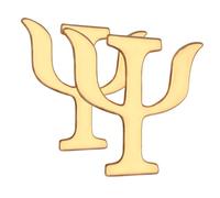 Lurrose 2 Pezzi Spille Alfabeto Psicologia in Lega Oro, Spille Decorativi Retro per Accessori e Maglioni, Design Creativo e Resistente per Varie Occasioni