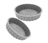 Lurrose 2 pezzi Stampi in Silicone Alimentare Rotondi da Teglie Resistenti al Calore Fino C Formine per Dolci e Torte Charlotte Design Grigio Moderno per Forno