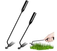 Lurrose 2 Pezzi Strumento Estirpatore Erbacce da Giardino Sarchiatrice Manuale Multiuso con Denti Rinforzati e Togli Erbacce per Fessure e Radici Manico Ergonomico Antifatica