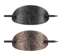 Lurrose 2 Pz Fermaglio Capelli Con Bastone In Pelle Fermaglio Scorrevole Per Capelli Supporti Per Codino Per Le Donne Capelli Lunghi