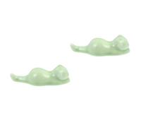 Lurrose 2 Pz Poggia Penna Porta Pennelli Cinesi Porta Pennelli Cinese Porta Bacchette Gatto Poggiapenne Per Calligrafia Porta Pennelli Sumi Ceramica Tesori Display Interattivo