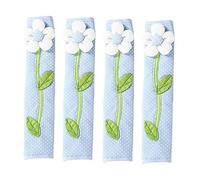 Lurrose 2 Set Coprimaniglie Frigorifero Statico Blu Protezione Per Elettrodomestici Resistente E Lavabile Per E Casa 4 Pezzi * 2