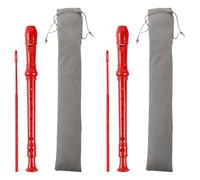 Lurrose 2 set di flauto soprano per bambini, flauto in plastica stile tedesco a 8 fori con asta di pulizia e custodia in tessuto, per lezioni di musica per principianti e studenti.