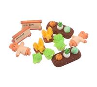 Lurrose 2 set di miniature per casa delle bambole, di fattoria, finto orto, zucca, spaventapasseri, cavolo, ravanello, micro paesaggio, decorazione per bambini, giocattolo educativo