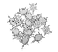 Lurrose 20 Pezzi Base Pendente a Forma di Testuggine in Lega Vintage Resistente per Te Supporto per Pietre Rimovibile Ciondoli a Tema Marino Piccoli per Collane e Gioielli Artigianali