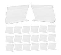 Lurrose 20 Pezzi Etichette Acrilico Supporto Espositore Shape Stabile per e Cartellini Stand per Negozi Supermercati Frigoriferi