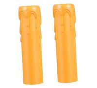 Lurrose 20 Pezzi Involucro Della Coperture Di Candele Colorato Copriprese Per Lampadari Arredamento Gocciolare Manica Conico Coperture Per Lampadari Antigoccia Plastica Yellow