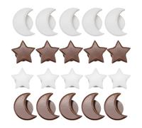 Lurrose 20 Pezzi Maniglie Autoadesive per Porta Armadio e Cassetto in Abs, Pomelli a Forma di Mezzaluna e Stella e Caffè, Facili da Installare per Mobili e Armadi