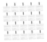 Lurrose 20 pezzi Portabadge PVC Custodia per Tesserini Clip Inclusa Protezione per Id e Carte per Ufficio e Scuola