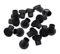 Lurrose 20 Pezzi Protezioni per Gambe di Mobili Inclinati in Gomma Nera Base Piatta, Piedini Antiscivolo per Sedie e Tavoli, Protezione Pavimenti in Legno e Ceramica per Casa, Ufficio