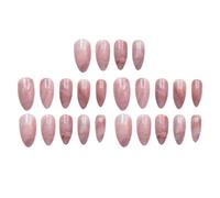 Lurrose 24 Pezzi Unghie Finte Rosa in Plastico Copertura Completa Stile Dolce alla Moda per Donne, per Manicure a Night Club e Natale