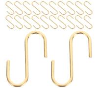 Lurrose 25 Ganci a S in Ferro 8x22 Mm Colore Oro, Set da 25 Pezzi per Appendere Chiavi, Gioielli e Portafogli, Ganci Domestici Leggeri per Cucina, Bagno e Organizzazione Armadio