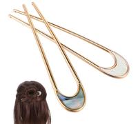 Lurrose 2pcs Bastoncini per Capelli Vintage Metallo Fermagli per Capelli Luna Eleganti Bacchette per Capelli A Forma di U Copricapo Accessori Per Lo Styling Dei Capelli per Donna Ragazze